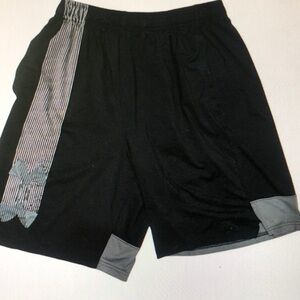 Men's Black Athletic Shorts with Gray Trim